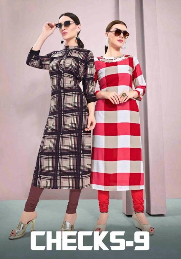 SWEETY FASHION - CHECKS - 9 : 12 pcs