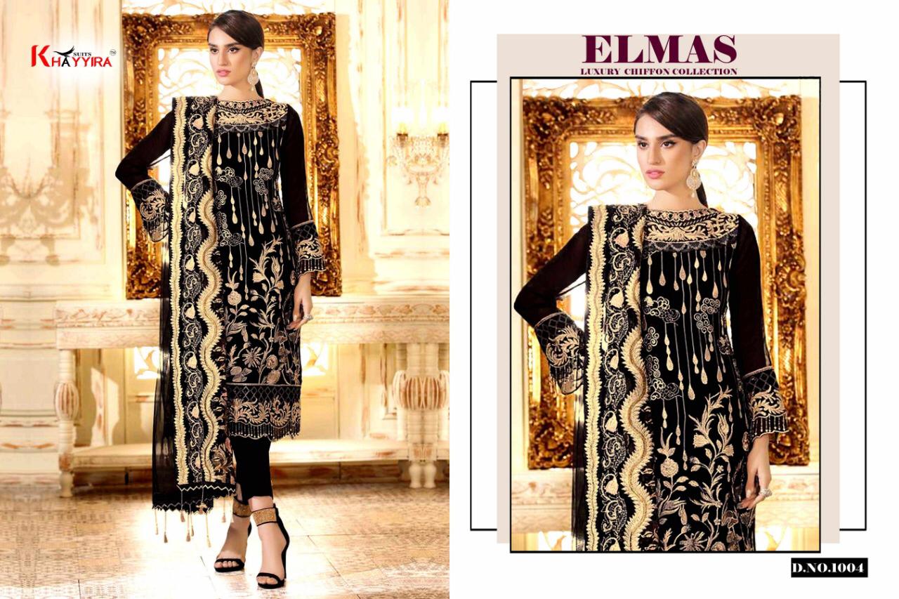 ELMAS LUXURY CHIFFON COLLECTION - KHAYYIRA SUITS : 4 pcs - Image 2