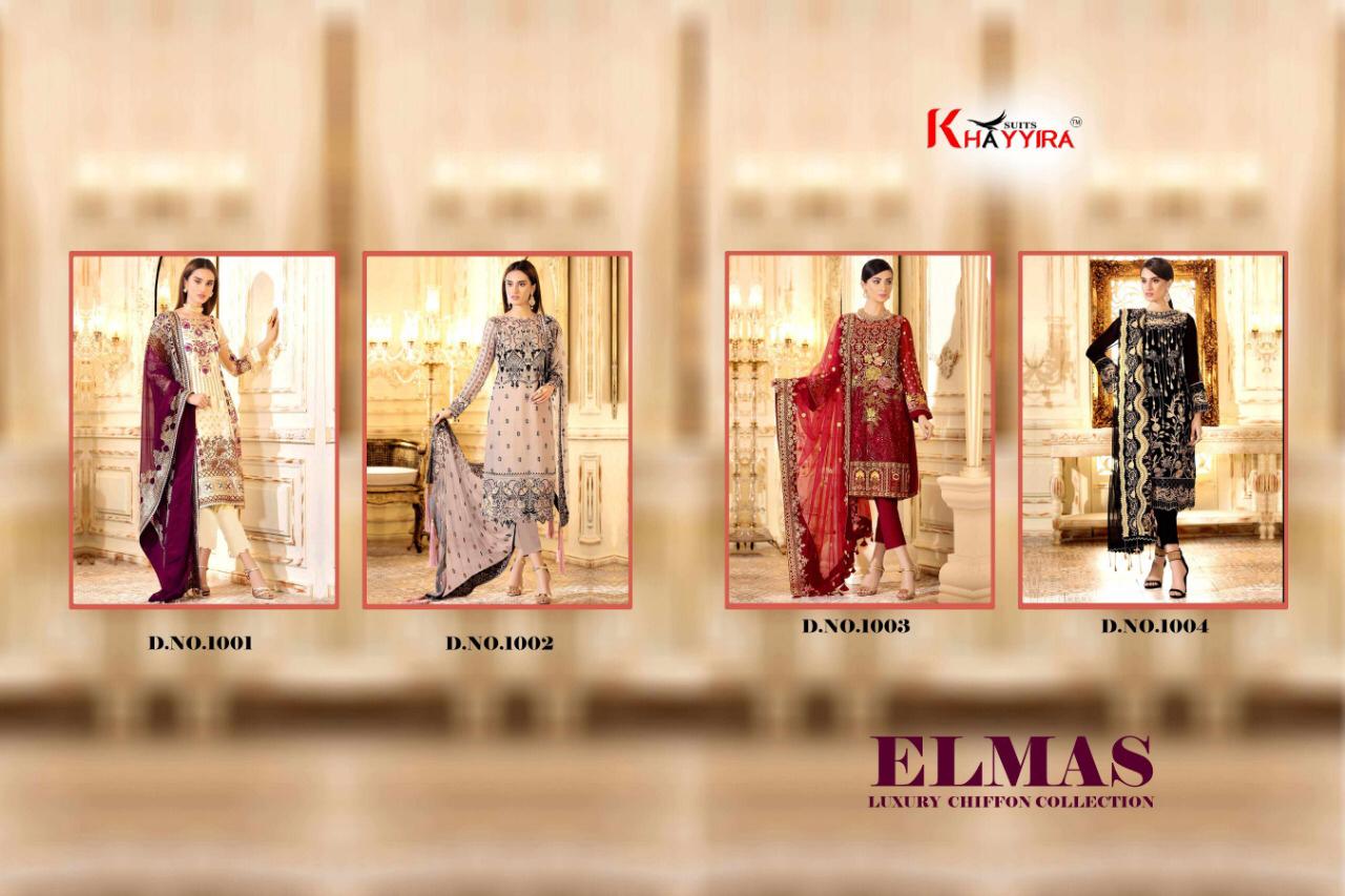 ELMAS LUXURY CHIFFON COLLECTION - KHAYYIRA SUITS : 4 pcs - Image 6