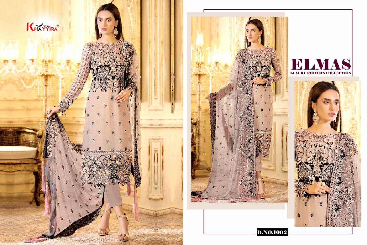 ELMAS LUXURY CHIFFON COLLECTION - KHAYYIRA SUITS : 4 pcs - Image 4