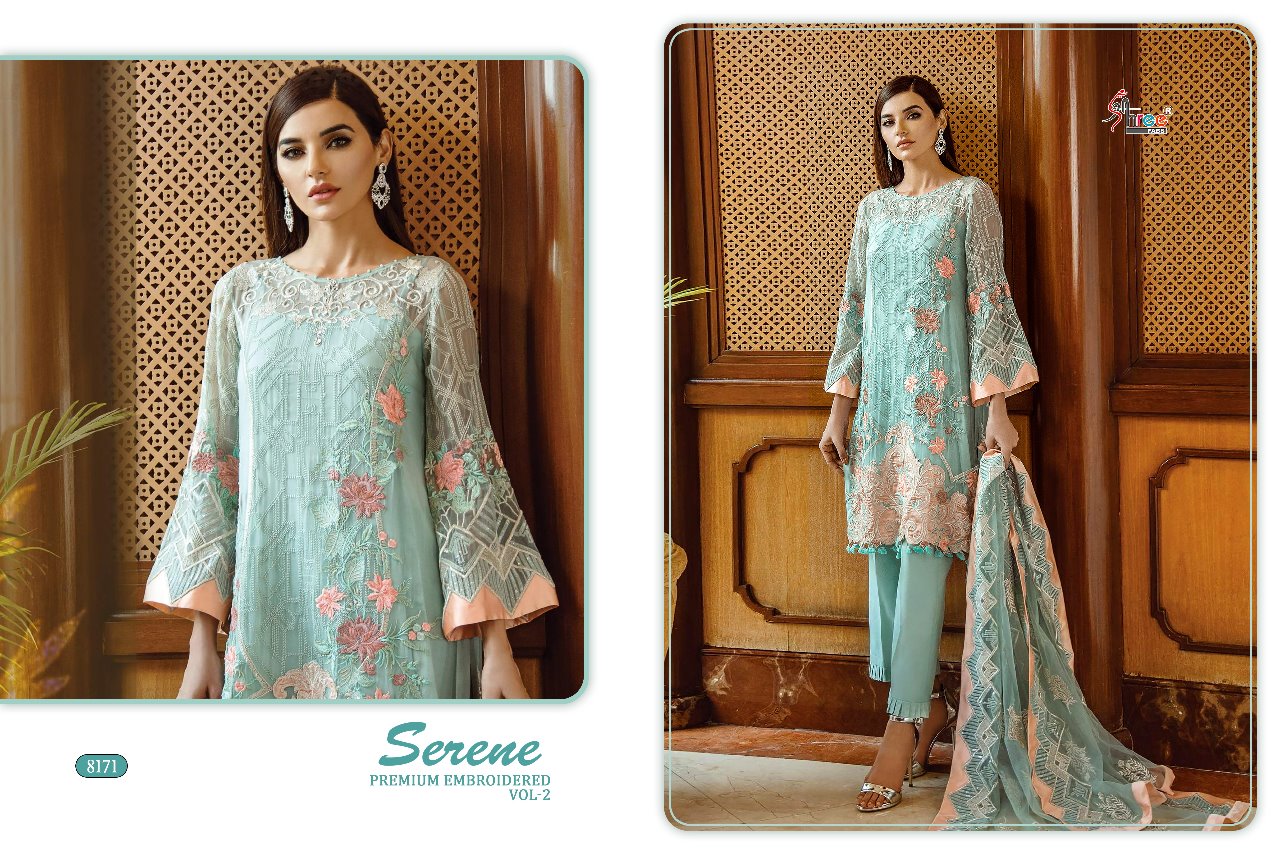 SHREE FABS - SERENE PREMIUM EMBROIDED 2 : 3 pcs - Image 2