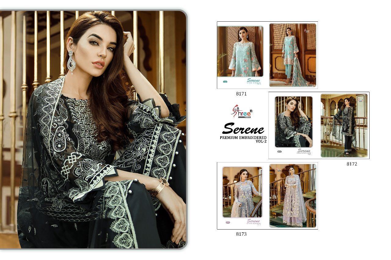 SHREE FABS - SERENE PREMIUM EMBROIDED 2 : 3 pcs - Image 9