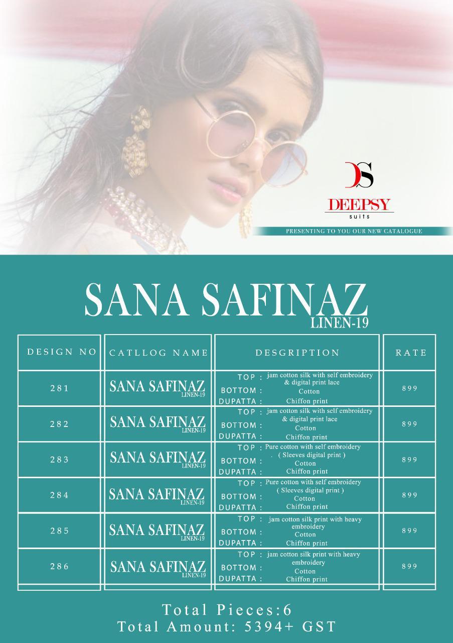 DEEPSY SUITS - SANA SAFINAZ LINEN 19 : 6 pcs - Image 11