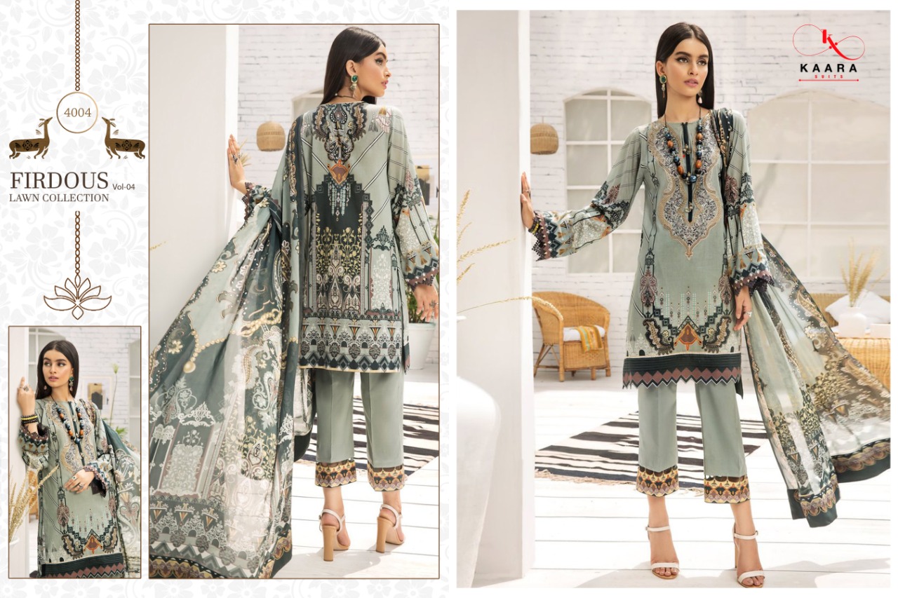 KAARA SUITS FIRDOUS LAWN 4 COTTON DUPATTA - Image 4
