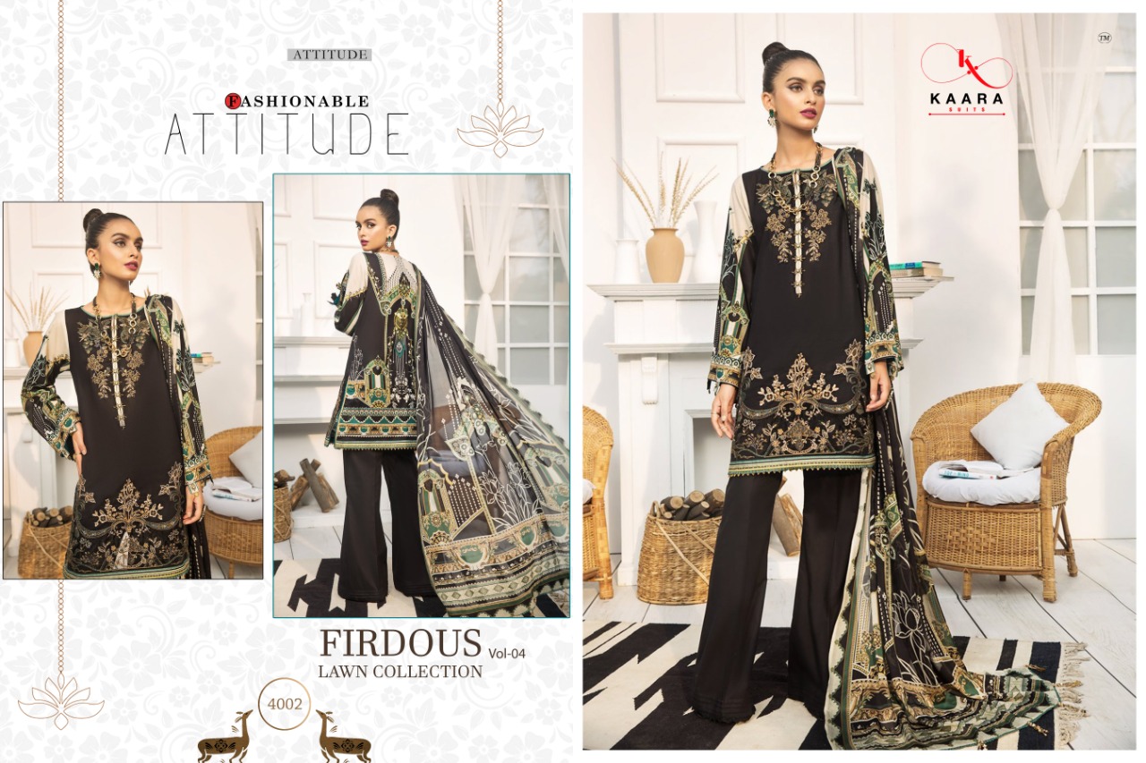 KAARA SUITS FIRDOUS LAWN 4 COTTON DUPATTA - Image 6