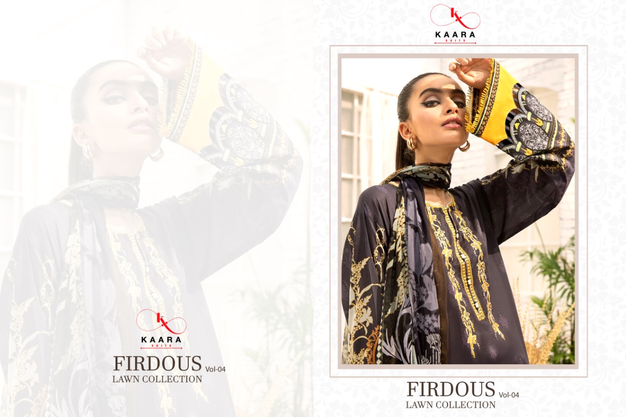 KAARA SUITS FIRDOUS LAWN 4 COTTON DUPATTA