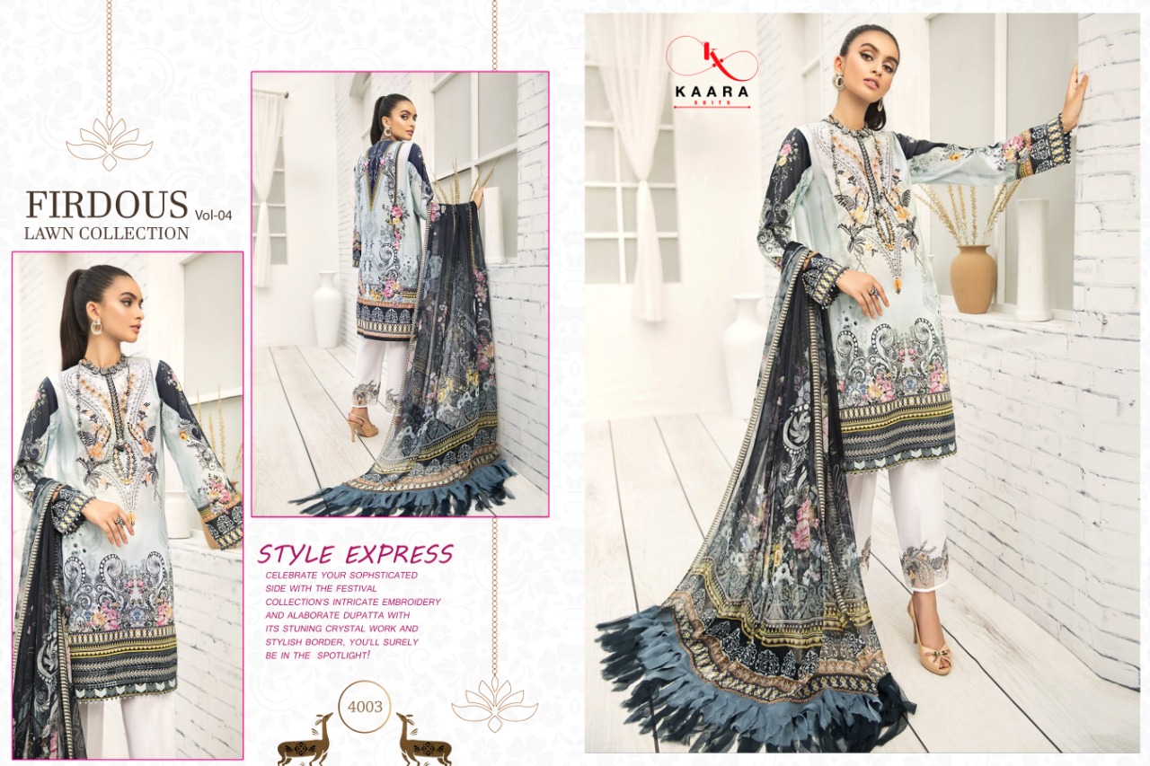 KAARA SUITS FIRDOUS LAWN 4 COTTON DUPATTA - Image 8
