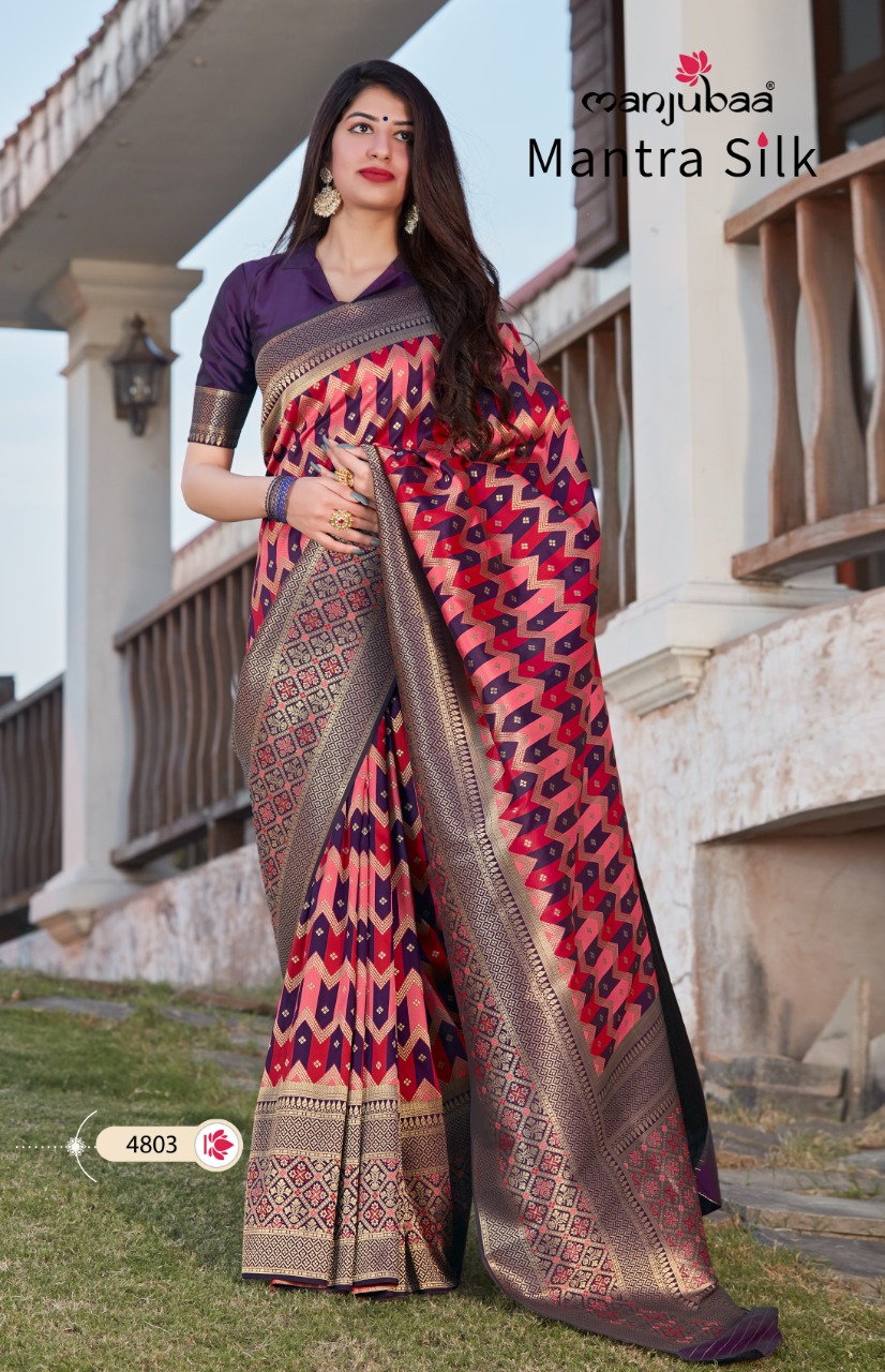 Violet Color Beautiful Wedding Wear Soft Silk Saree With Rich Pallu And  Jacquard Work All Over Saree - Fashion Mantra