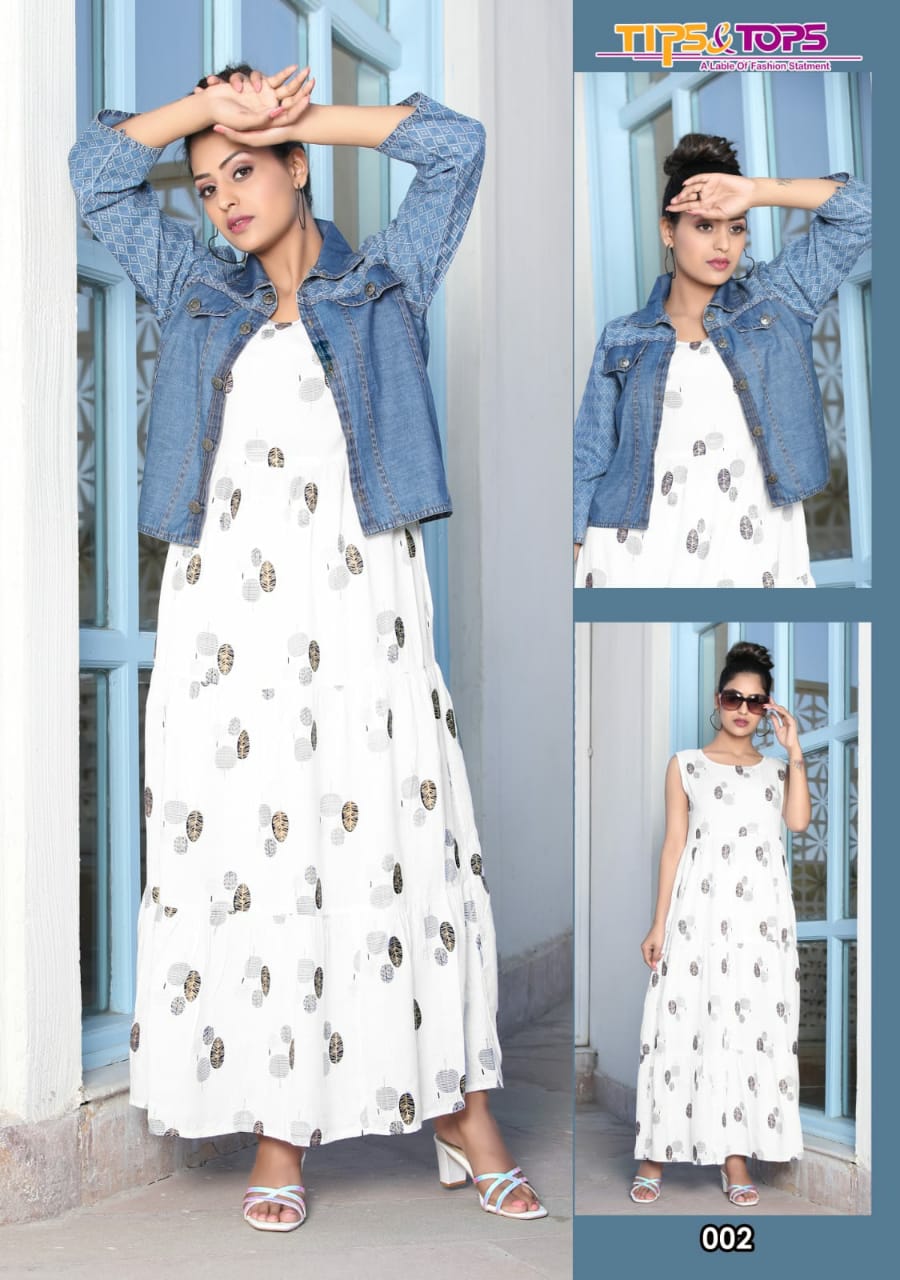 Buy online Printed Denim Kurta With Jacket from Kurta Kurtis for Women by  Bndya for ₹1049 at 48% off | 2024 Limeroad.com