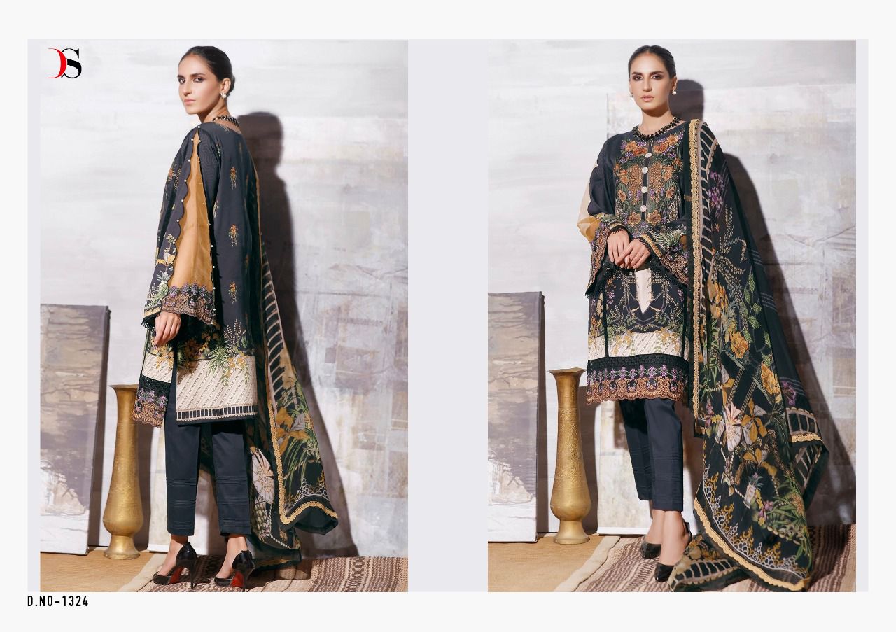 DEEPSY SUIT FIRDOUS LAWN 22 (SIFFON DUPATTA) - Image 6