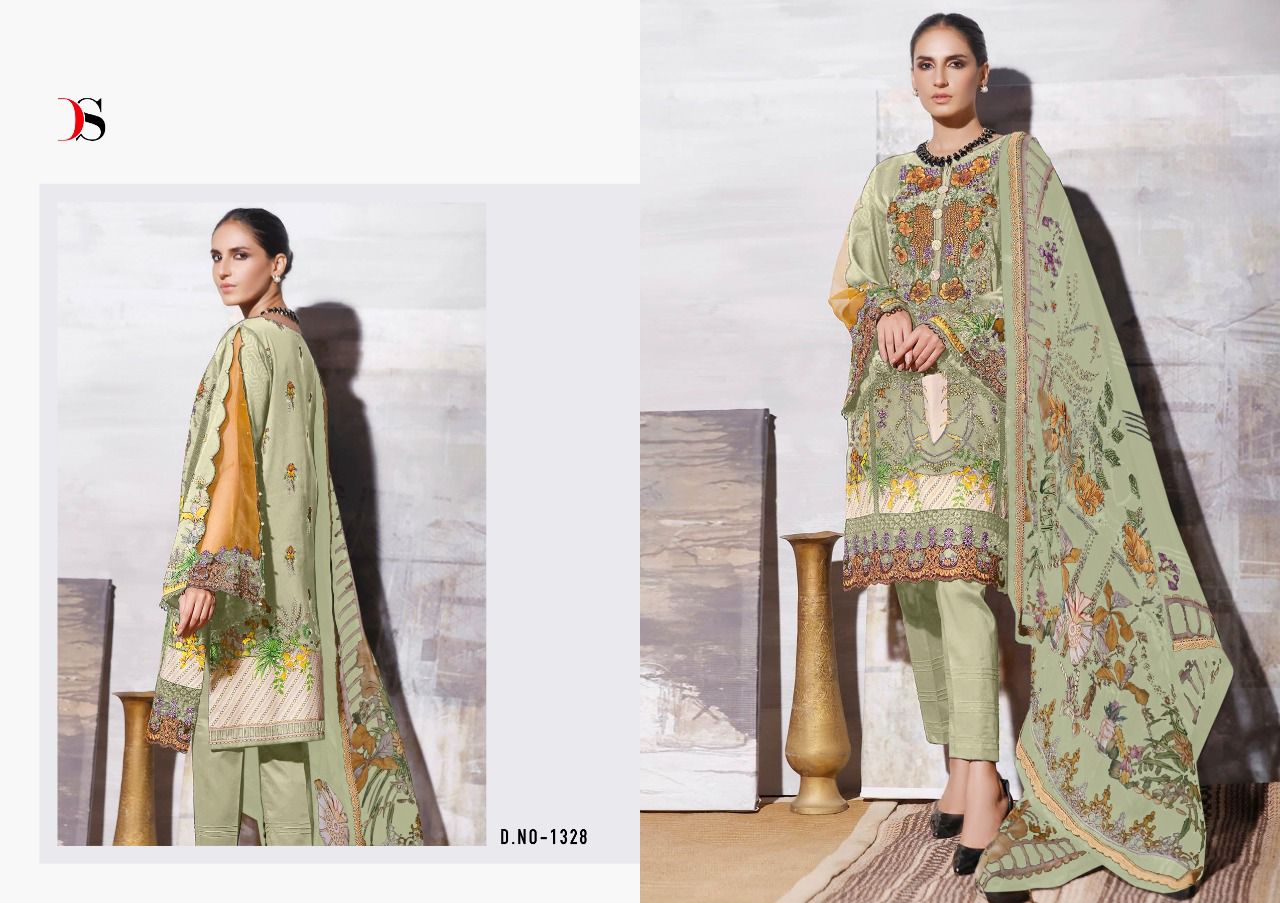 DEEPSY SUIT FIRDOUS LAWN 22 (SIFFON DUPATTA) - Image 10